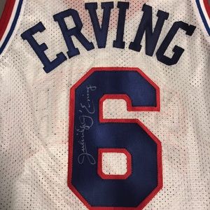 Autogrpahed Julius Erving Stitched Sixers Jersey